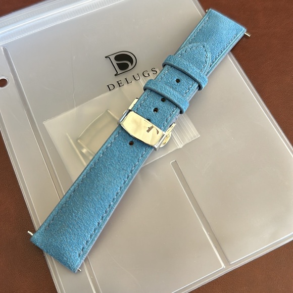 DELUGS suede watch strap, stainlesss deployment clasp/buckle included- 22mm - Picture 7 of 8